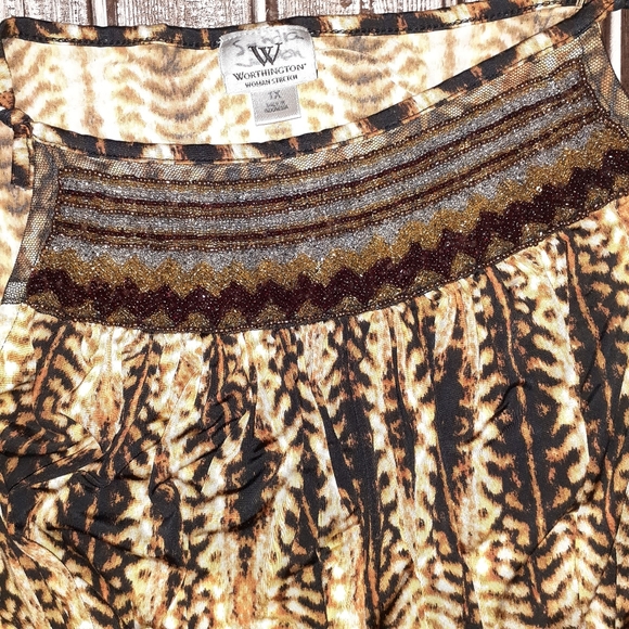 Worthington beaded tie top - Picture 5 of 6